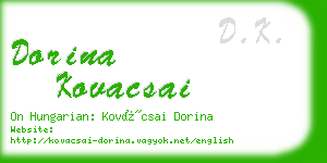 dorina kovacsai business card